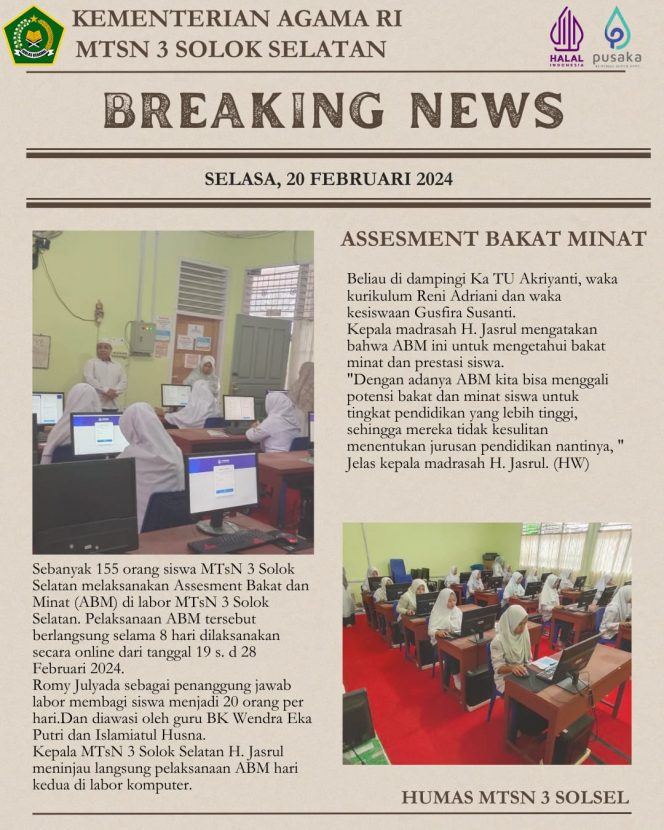 
					Assesment Bakat Minat Kelas 9